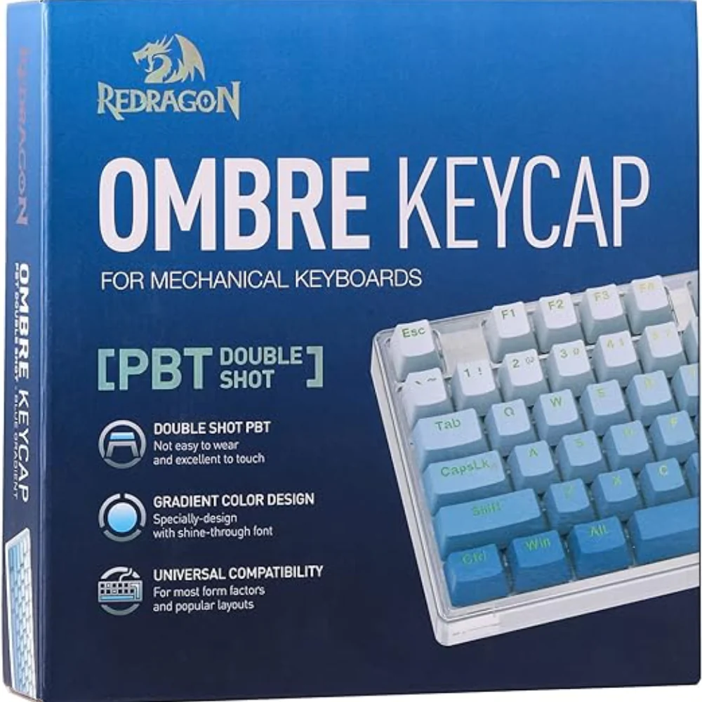 Redragon A134 Gradient Color Ombre Blue KeyCaps, 104 Keys Redragon A134 Gradient Color Ombre Blue KeyCaps, 104 Keys